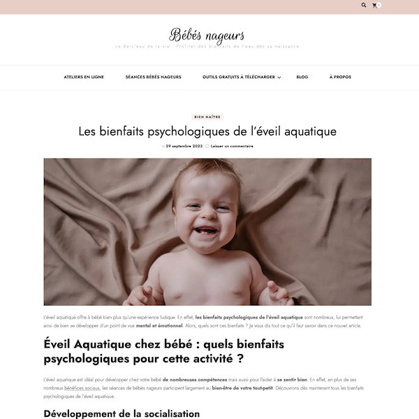 Les bienfaits psychologiques de l'éveil aquatique